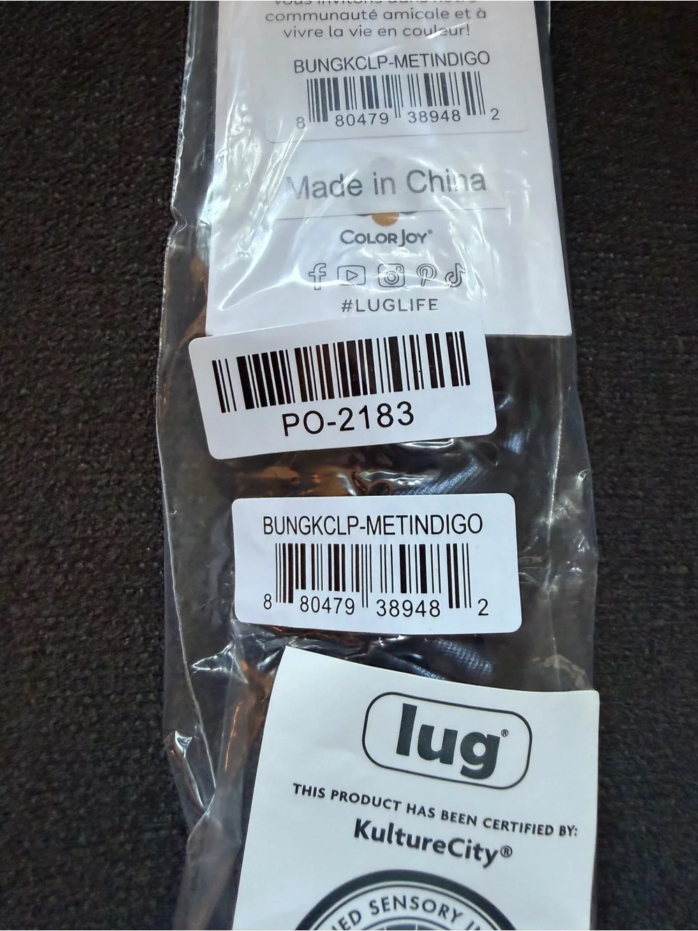 Lug Bungee Key Clip Keychain – Metallic Indigo Navy Blue